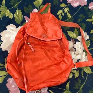 Authentic Coach Y2K Getaway Signature Nylon with Patent Leather Trim Backpack